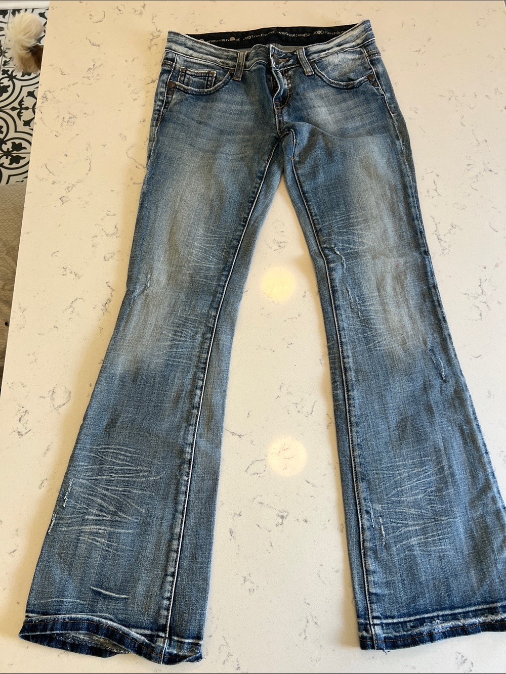 Light Blue Flare Jeans — Women's Slightly Distressed Bootcut Rerock for Express